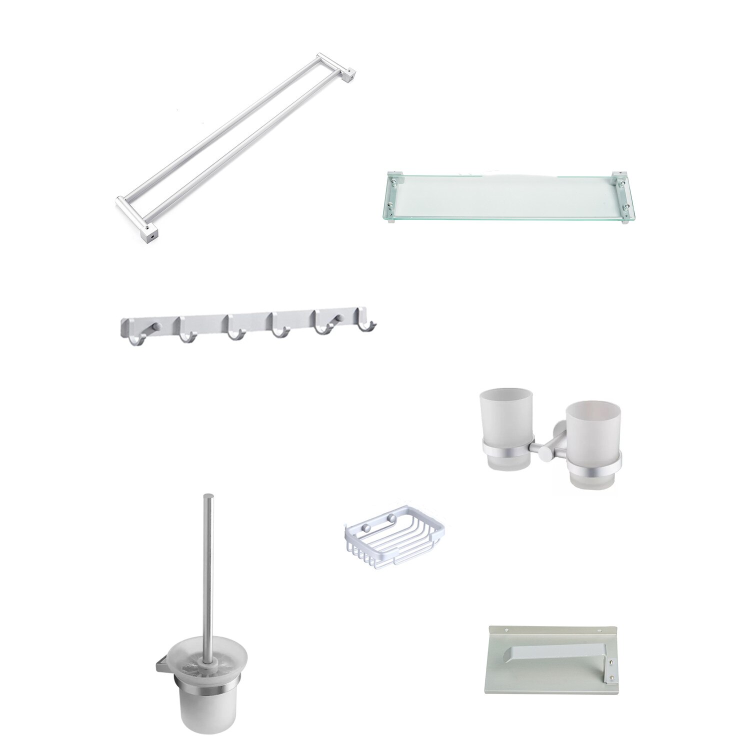 Set sapte piese , accesorii baie , gri mat TRENDY S