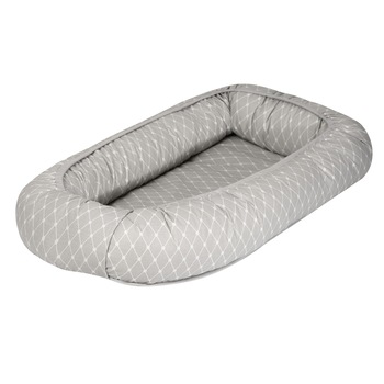 Babynest pentru bebelusi, din bumbac, Glamour Star Grey, 70 x 45 cm, Amy Babynest pentru bebelusi, din bumbac, Glamour Star Grey, 70 x 45 cm, Amy
