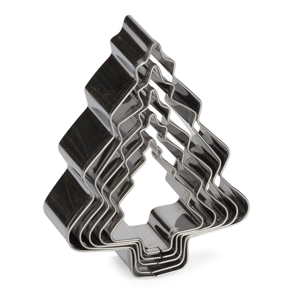 Decupatoare Inox, Forma Brad Craciun, Cutie 5buc