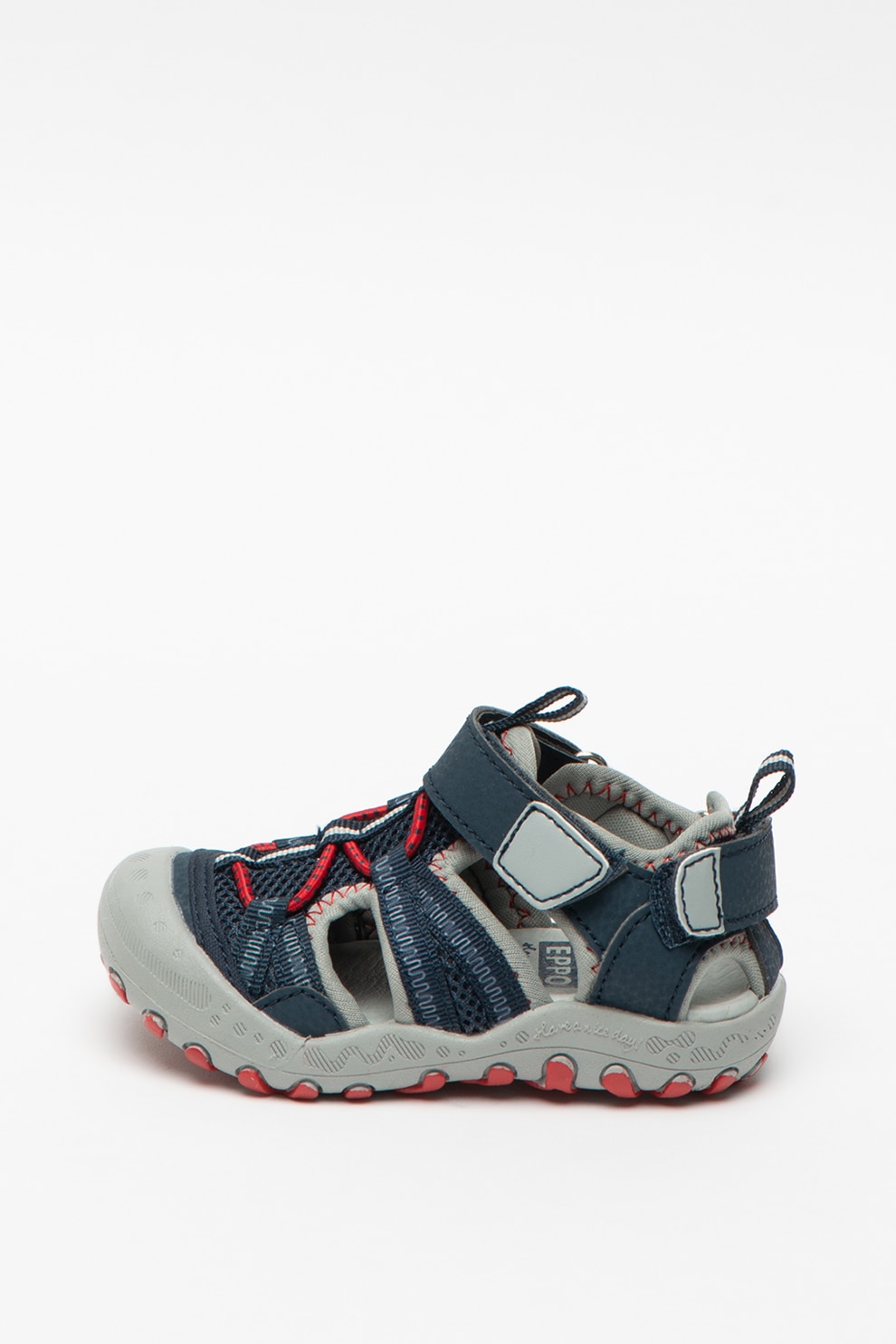 Gioseppo, Sandale cu velcro si garnituri de plasa Tonala, Rosu, Gri, Bleumarin, 23 EU