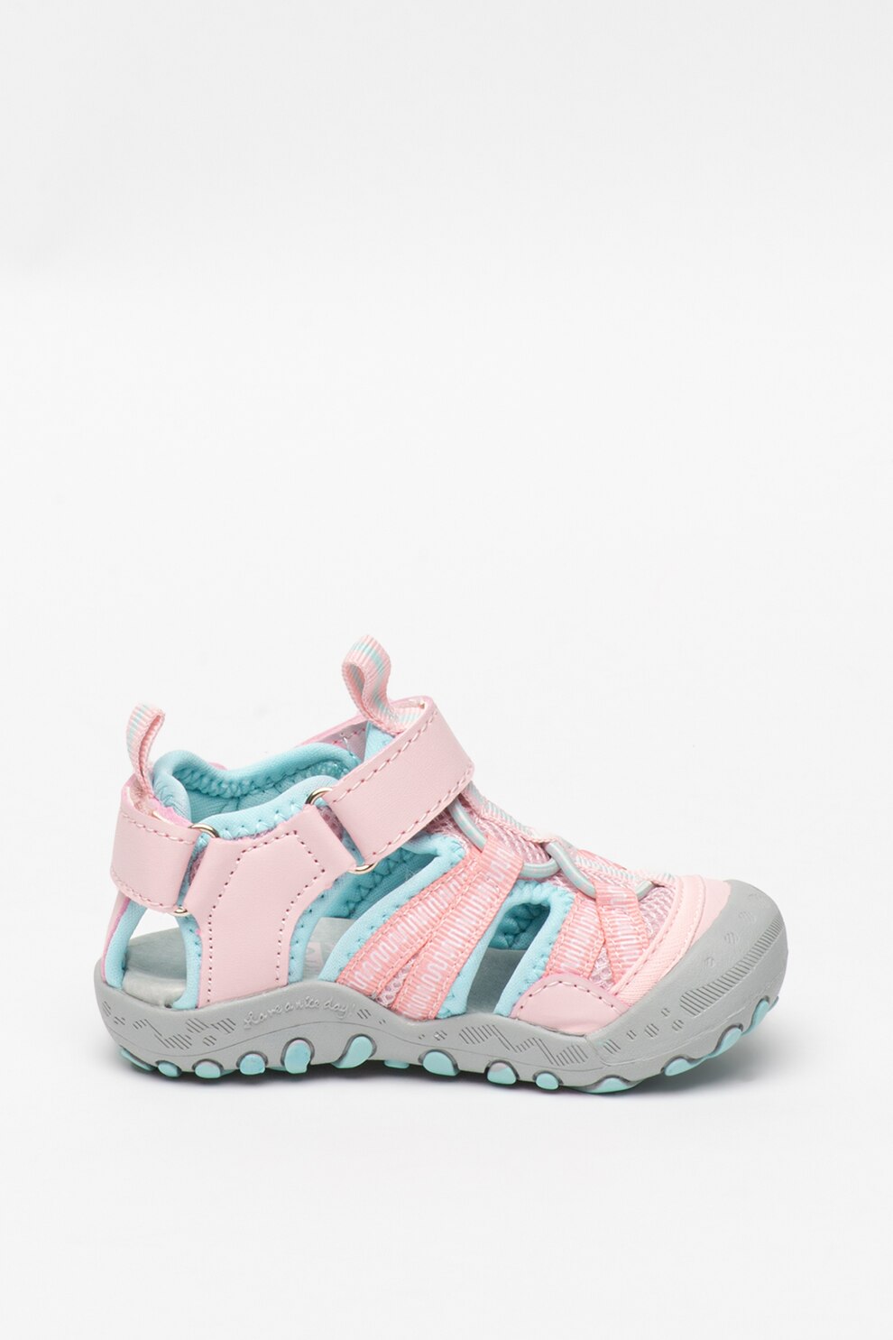 Gioseppo, Pantofi cu inchidere velcro si decupaje Tonala, Roz/Albastru aqua, 24 EU