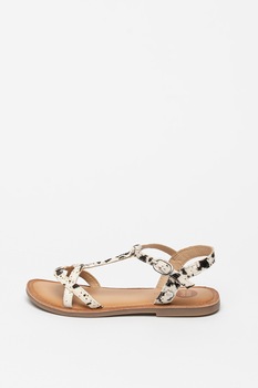 Gioseppo, Sandale de piele cu par scurt cu animal print Caguas, Alb prafuit, 33 EU Gioseppo, Sandale de piele cu par scurt cu animal print Caguas, Alb prafuit, 33 EU