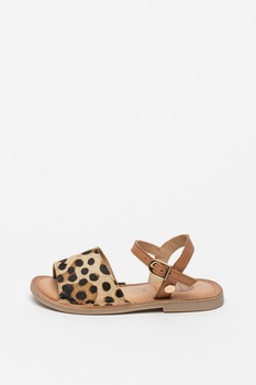 Gioseppo, Sandale de piele cu par scurt cu animal print Erice, Maro, 31 EU Gioseppo, Sandale de piele cu par scurt cu animal print Erice, Maro, 31 EU