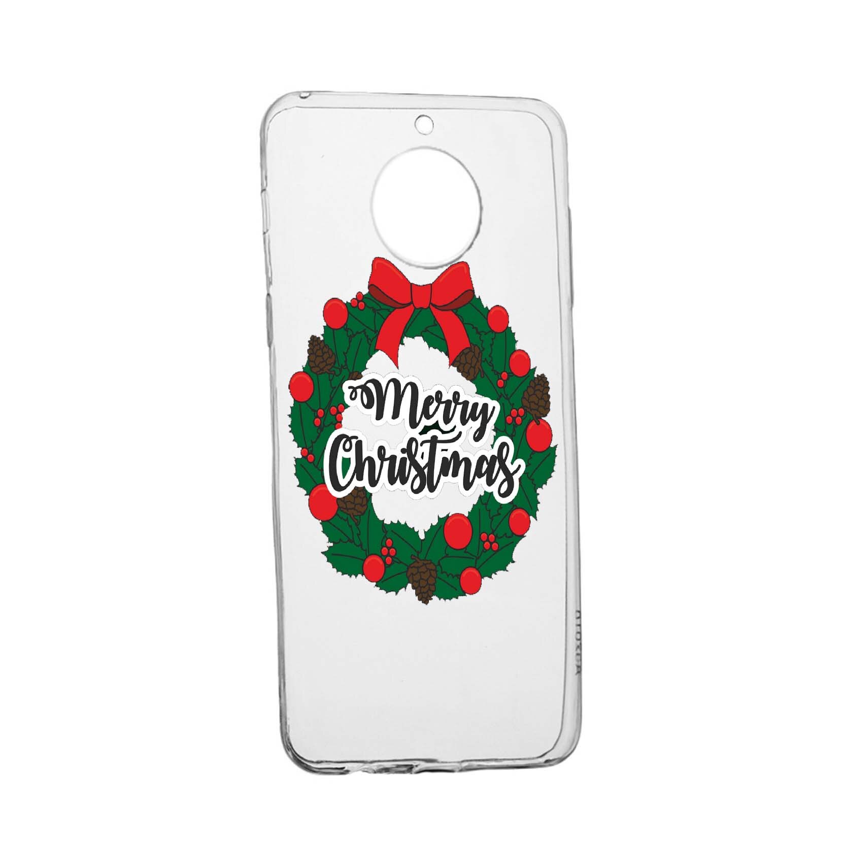 Husa de protectie Craciun, Merry Christmas pentru Motorola Moto E5 Plus, rezistenta la uzura, anti-alunecare, din silicon Premium, 346