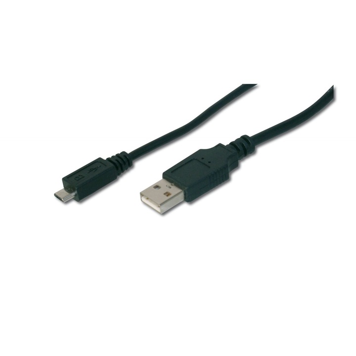 USB кабел ASSMANN AK-300110-018-S, Type A - micro B, M/M, 1.8 м, екраниран