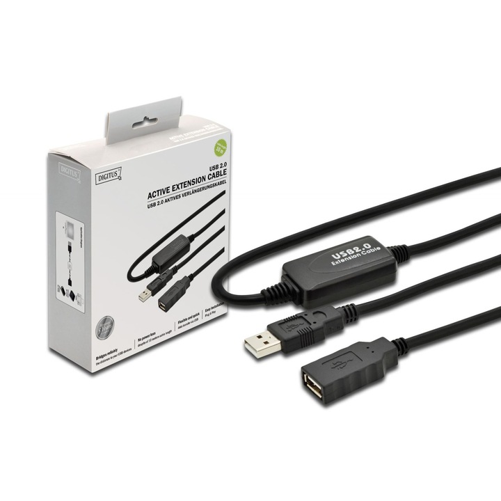 USB 2.0 активен удължителен кабел ASSMANN DA-73100-1, 10.0 м