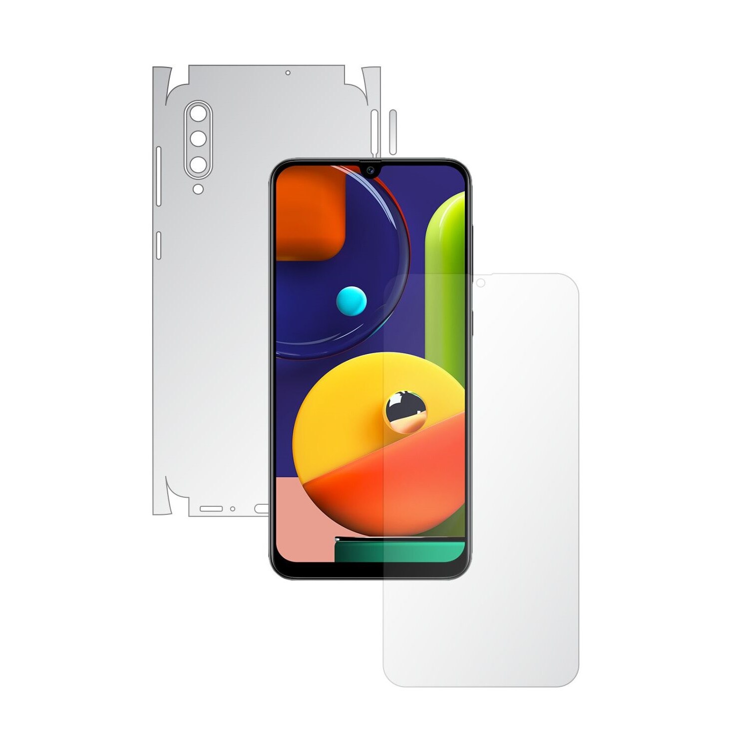 Folie Full Body Invisible Skinz UHD AutoRegeneranta pentru Samsung Galaxy A50s - Folie Protectie Siliconica Ultra-Clear cu taiere 360 Cut pentru Ecran, Carcasa Spate si Laterale, Skin Adeziv Transparent