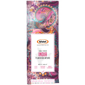 Cafea boabe Bristot Single Origin India Plantation Mysore, 225 gr