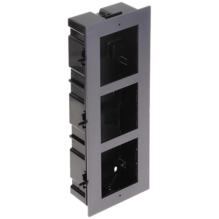 Előlap 3 moduláris videó kaputelefon modulhoz Hikvision DS-KD-ACF3; lehetővé teszi a 3 mód csatlakoztatását