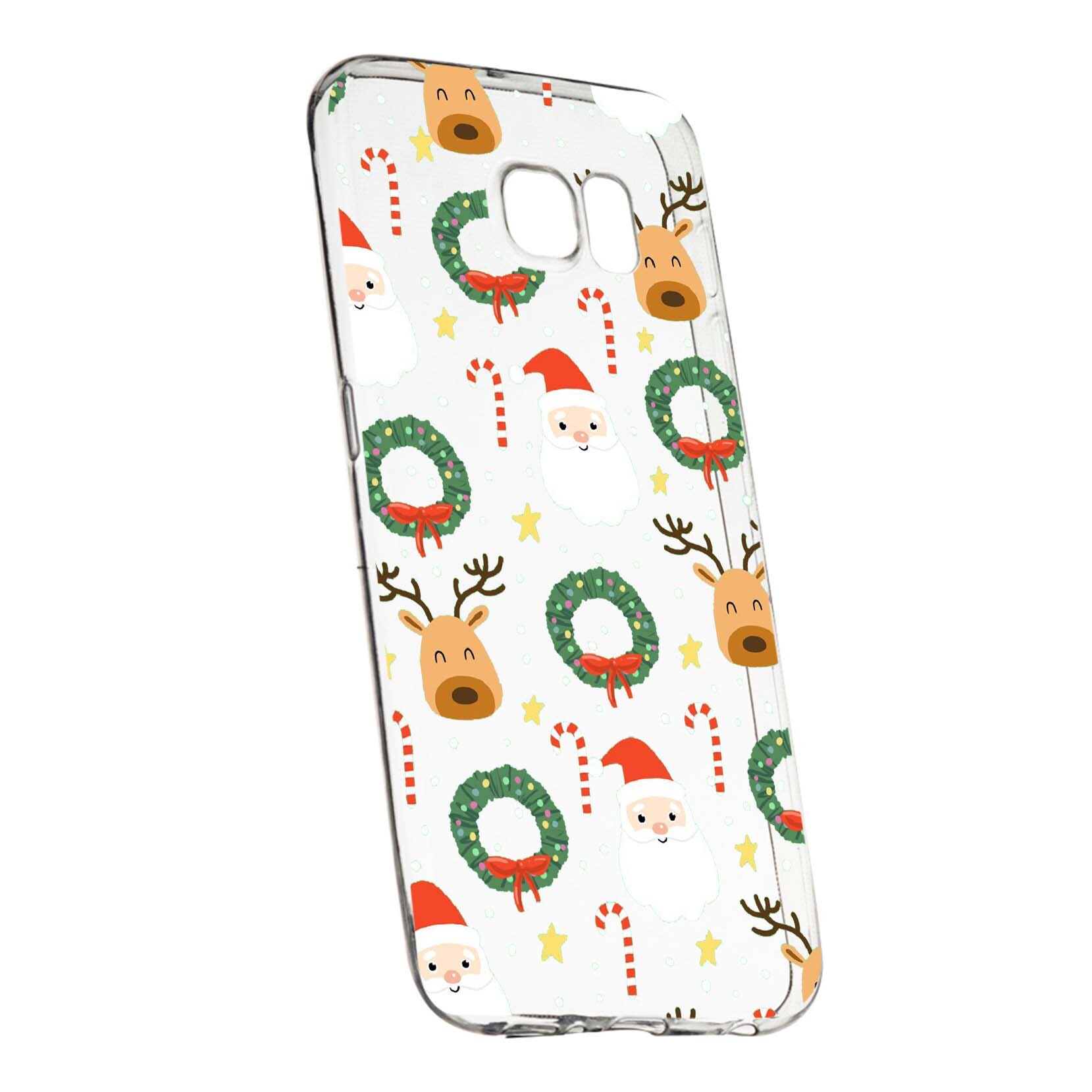 Husa de protectie Craciun, Christmas happy pentru Samsung Galaxy S7 Edge, rezistenta la uzura, anti-alunecare, din silicon Premium, 350