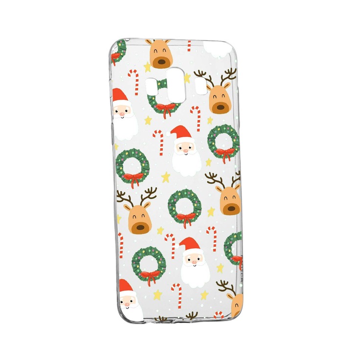 Husa de protectie Craciun, Christmas happy pentru Samsung Galaxy J6 Plus 2018, rezistenta la uzura, anti-alunecare, din silicon Premium, 350