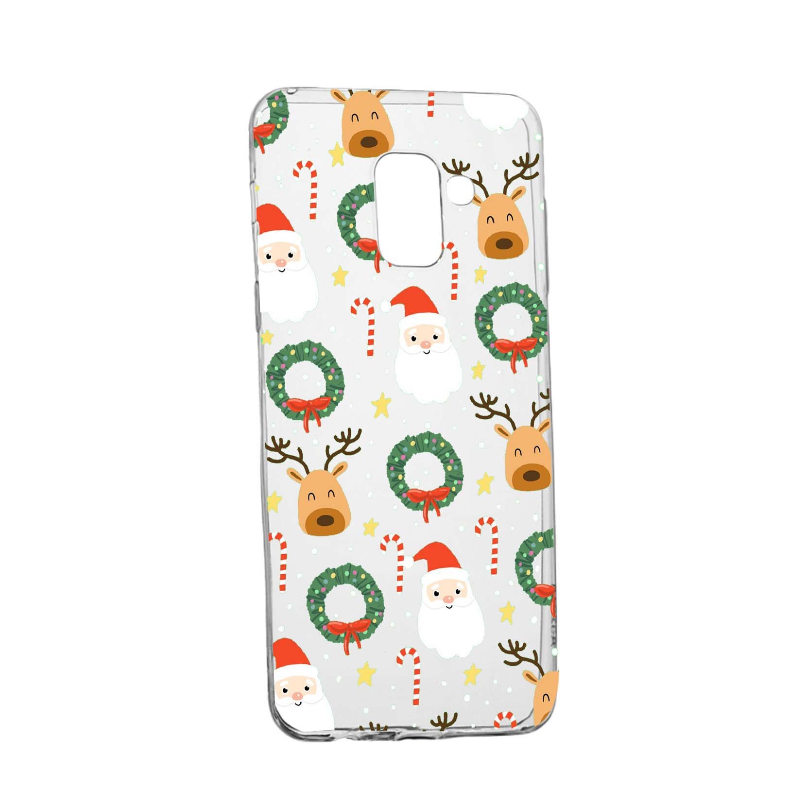 Husa de protectie Craciun, Christmas happy pentru Samsung Galaxy A8 2018 / A5 2018, rezistenta la uzura, anti-alunecare, din silicon Premium, 350