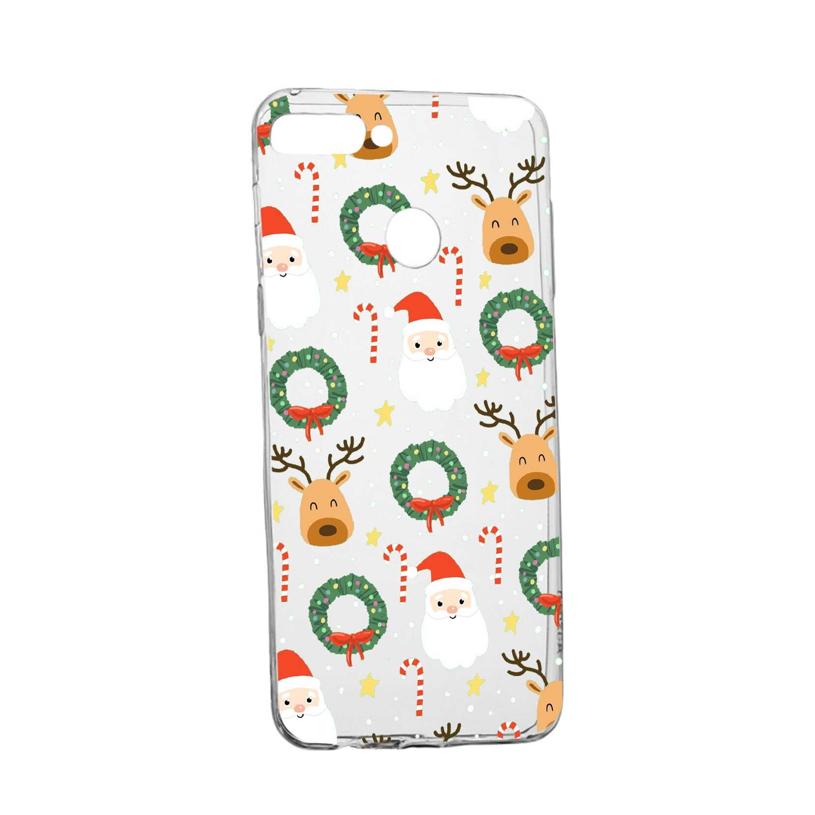 Husa de protectie Craciun, Christmas happy pentru Xiaomi Redmi Note 7, rezistenta la uzura, anti-alunecare, din silicon Premium, 350