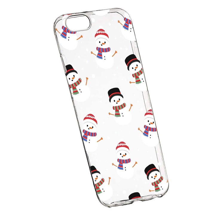 Husa de protectie Craciun, Christmas snowman pentru Apple iPhone 7 Plus /8 Plus, rezistenta la uzura, anti-alunecare, din silicon Premium, 351
