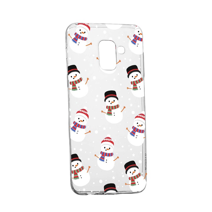 Husa de protectie Craciun, Christmas snowman pentru Samsung Galaxy Galaxy A6 Plus / J8 2018, rezistenta la uzura, anti-alunecare, din silicon Premium, 351