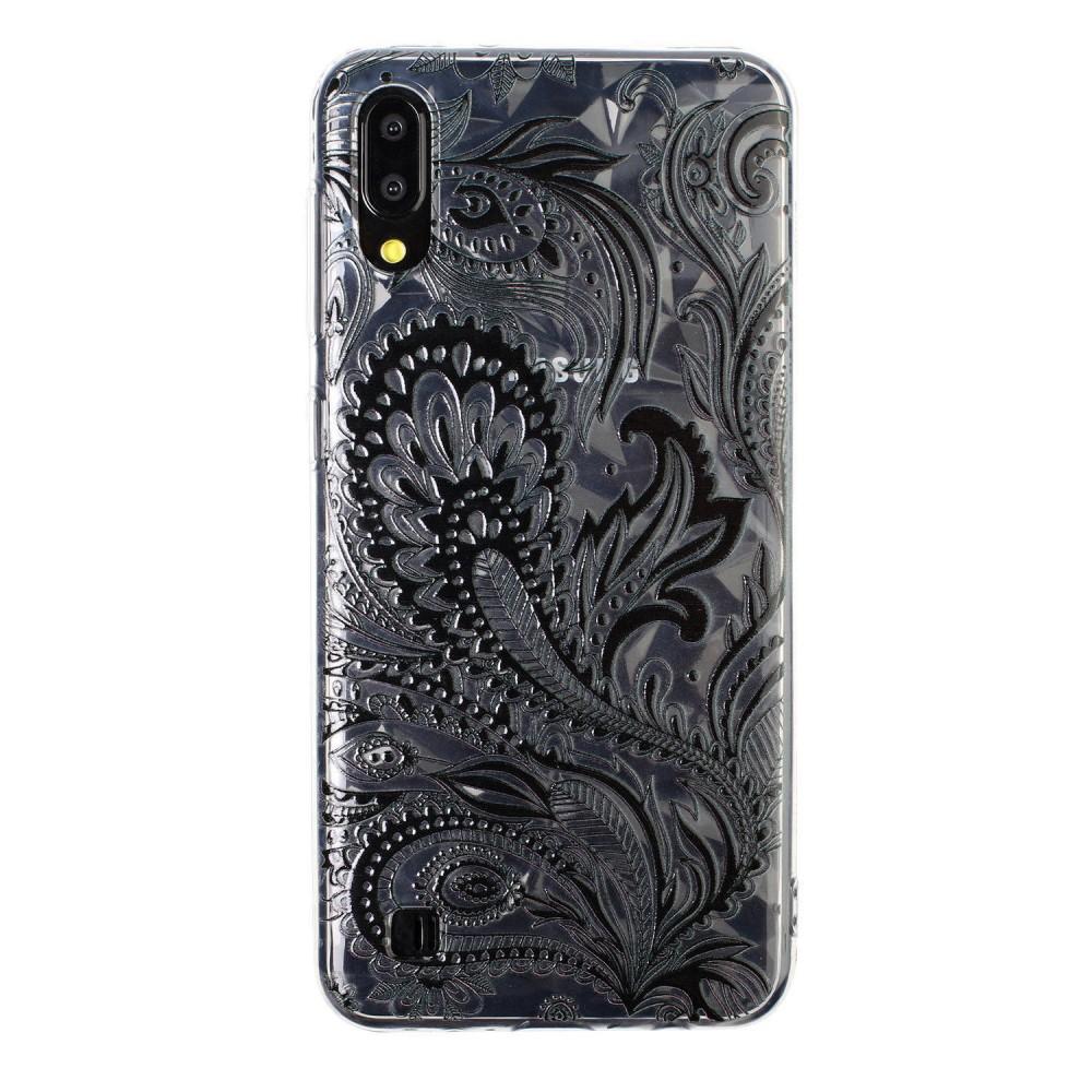 Husa Samsung Galaxy A10 model Diamond Black Flower, Antisoc, Viceversa Transparent/Negru
