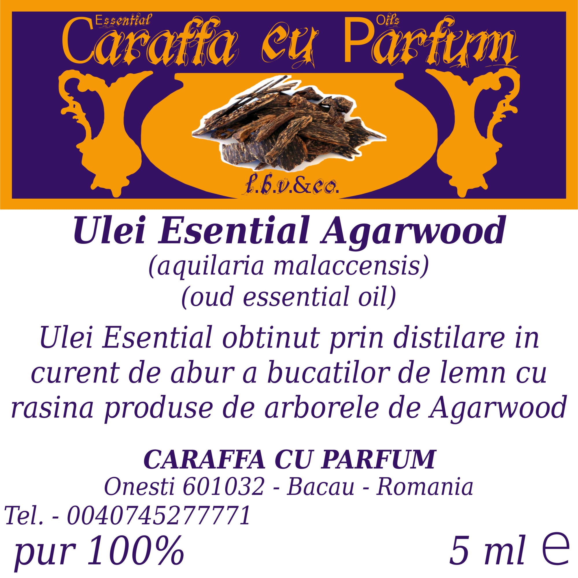 Ulei Esential Agarwood 5ml Calitate Premium Agar, Oud, Oudh