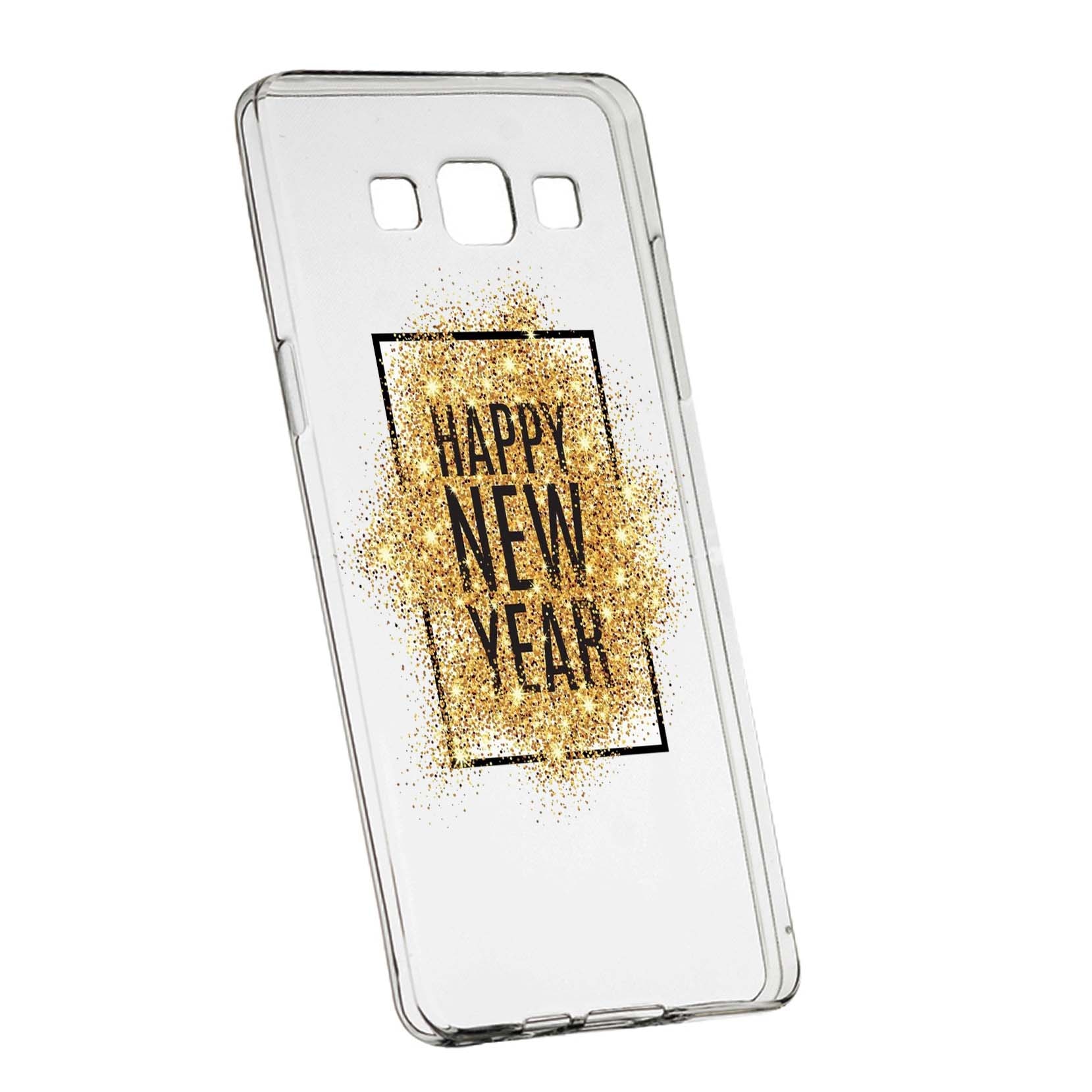 Husa de protectie Happy New Year pentru Samsung Galaxy J3 2016, rezistenta la uzura, anti-alunecare, din silicon Premium, 355