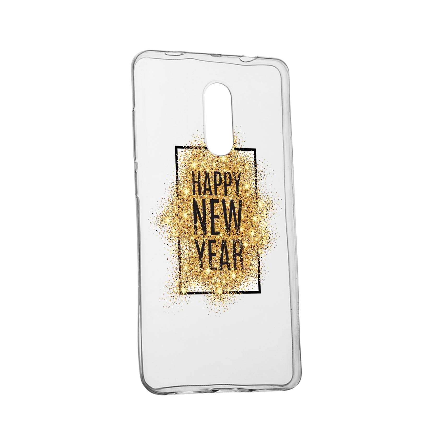 Husa de protectie Happy New Year pentru LG K8 2018, rezistenta la uzura, anti-alunecare, din silicon Premium, 355