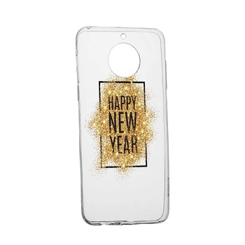 Husa de protectie Happy New Year pentru Motorola Moto G6 PLAY, rezistenta la uzura, anti-alunecare, din silicon Premium, 355 Husa de protectie Happy New Year pentru Motorola Moto G6 PLAY, rezistenta la uzura, anti-alunecare, din silicon Premium, 355