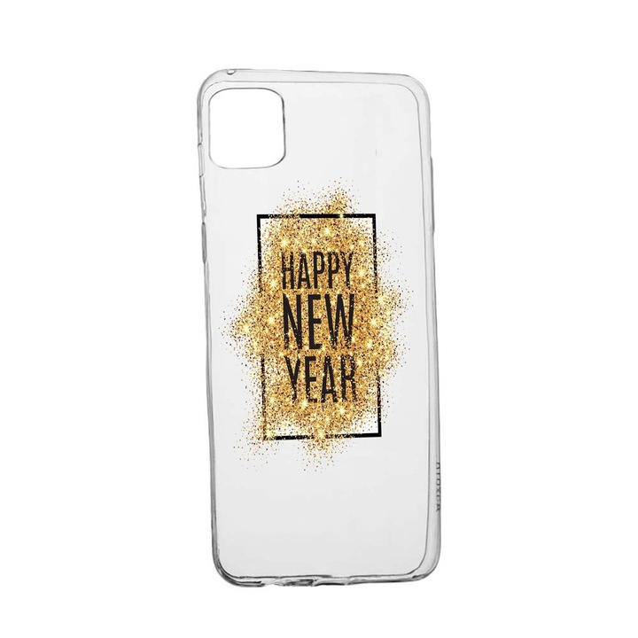 Husa de protectie Happy New Year pentru Apple iPhone 11 Pro Max, rezistenta la uzura, anti-alunecare, din silicon Premium, 355
