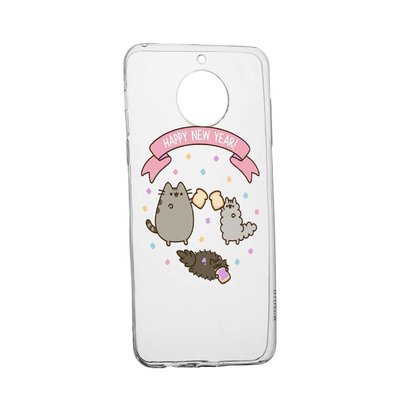 Husa de protectie Happy New Year pentru Motorola Moto G7 Power, rezistenta la uzura, anti-alunecare, din silicon Premium, 356