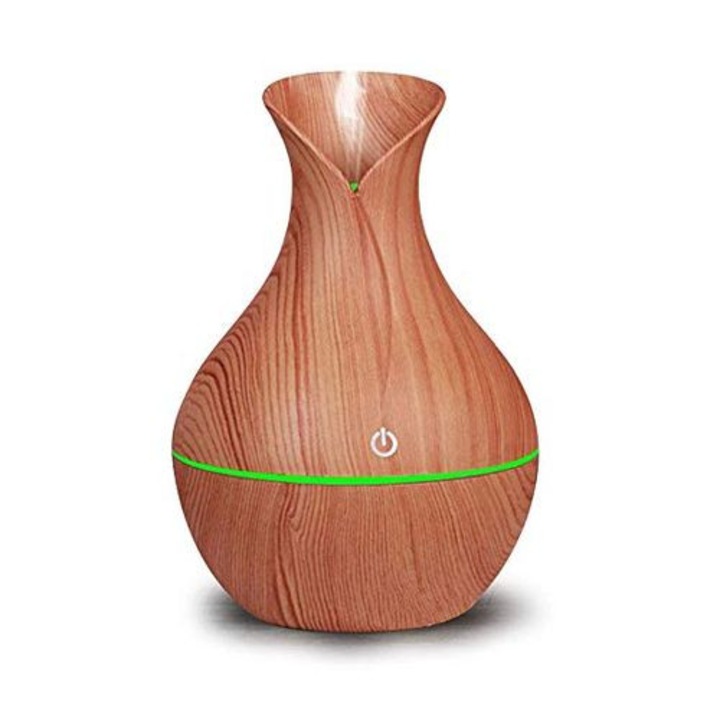 Difuzor Aromaterapie cu ultrasunete si Umidificator cu led, 130 ml