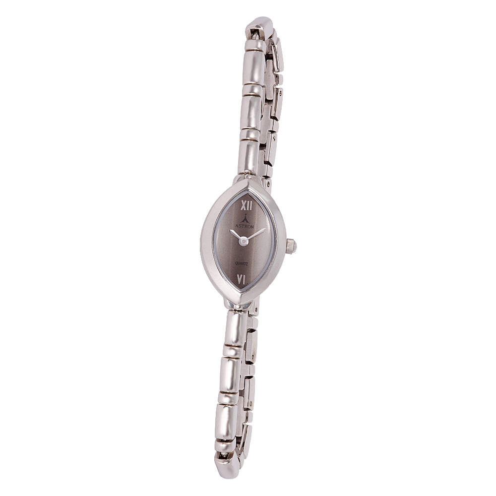 Ceas colier de dama ASTRON, carcasa si bratara argintie, nickel free, 26x16 mm