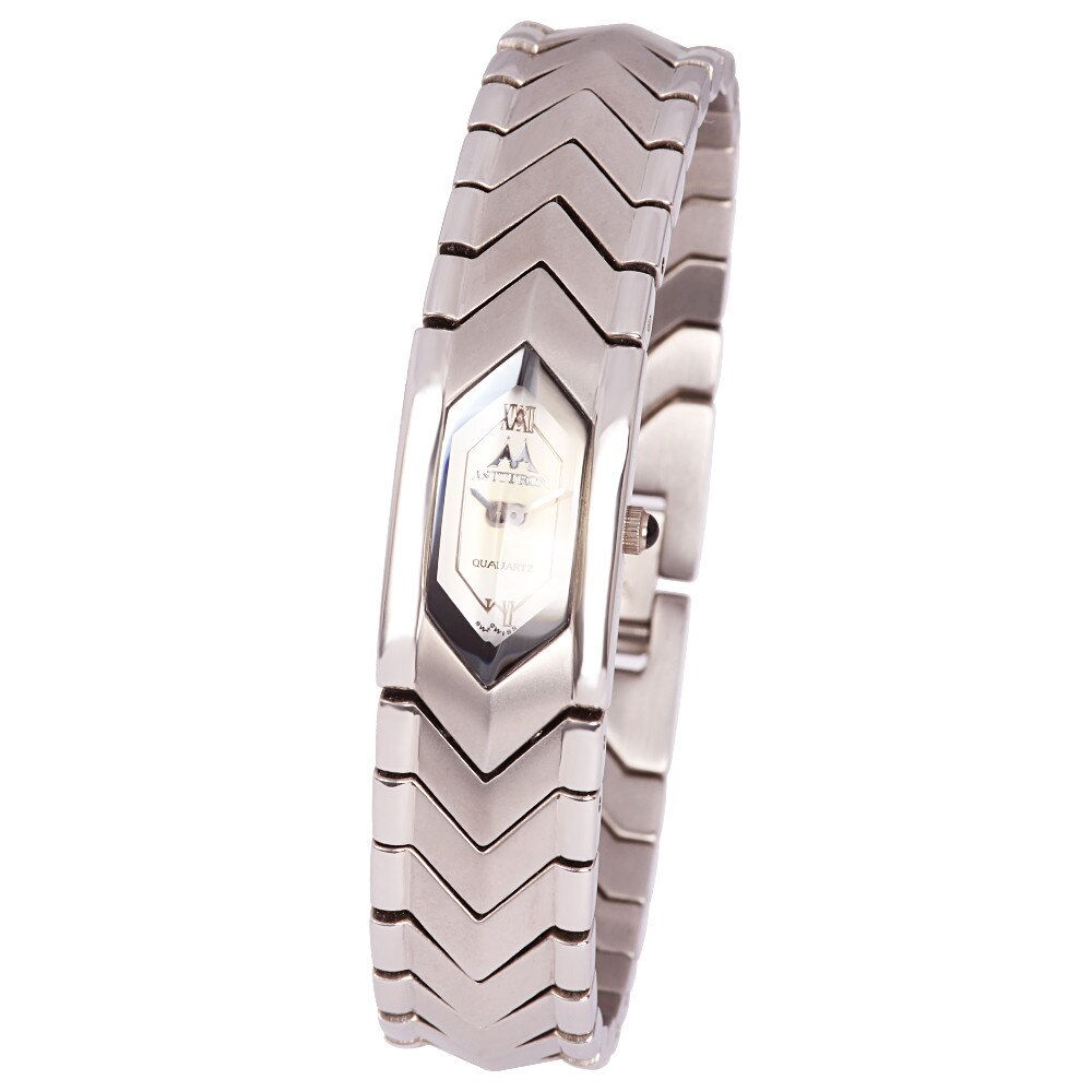 Ceas colier de dama ASTRON, mecanism quartz, carcasa si bratara argintie, cadran alb, 31x20 mm