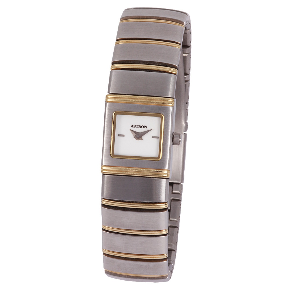 Ceas de dama ASTRON, carcasa inox, carcasa si bratara bicolor, nickel free, splash proof, 18x16 mm