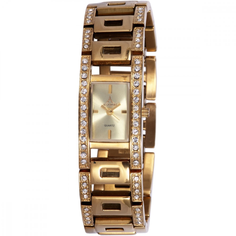 Ceas colier de dama ASTRON, mecanism quartz, culoare aurie, 25x19 mm