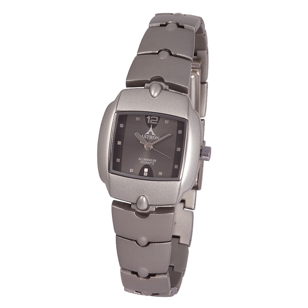 Ceas colier de dama ASTRON, material aluminiu, cadran negru, 30x24 mm