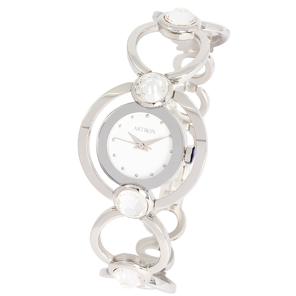 Ceas colier de dama ASTRON, mecanism quartz, culoare argintie, 34 mm