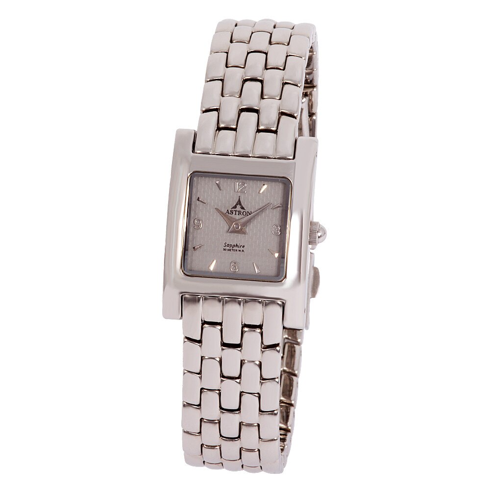 Ceas colier de dama ASTRON, inox, carcasa argintie, cadran gri, nickel free, 28x21 mm