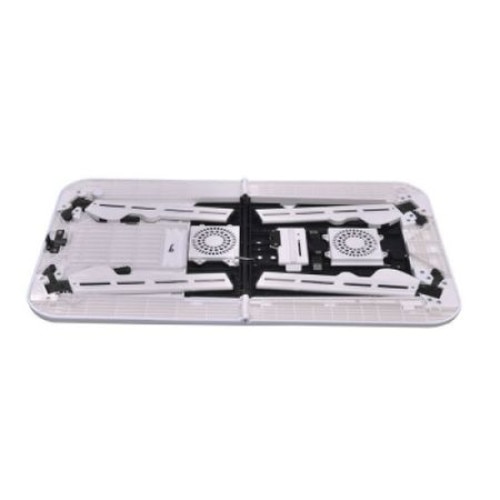 Masa Multifunctionala Jupiter Brabds pentru Laptop, 2 Ventilatoare Incluse, Mousepad Inclus, Design Compact, Alb&Negru