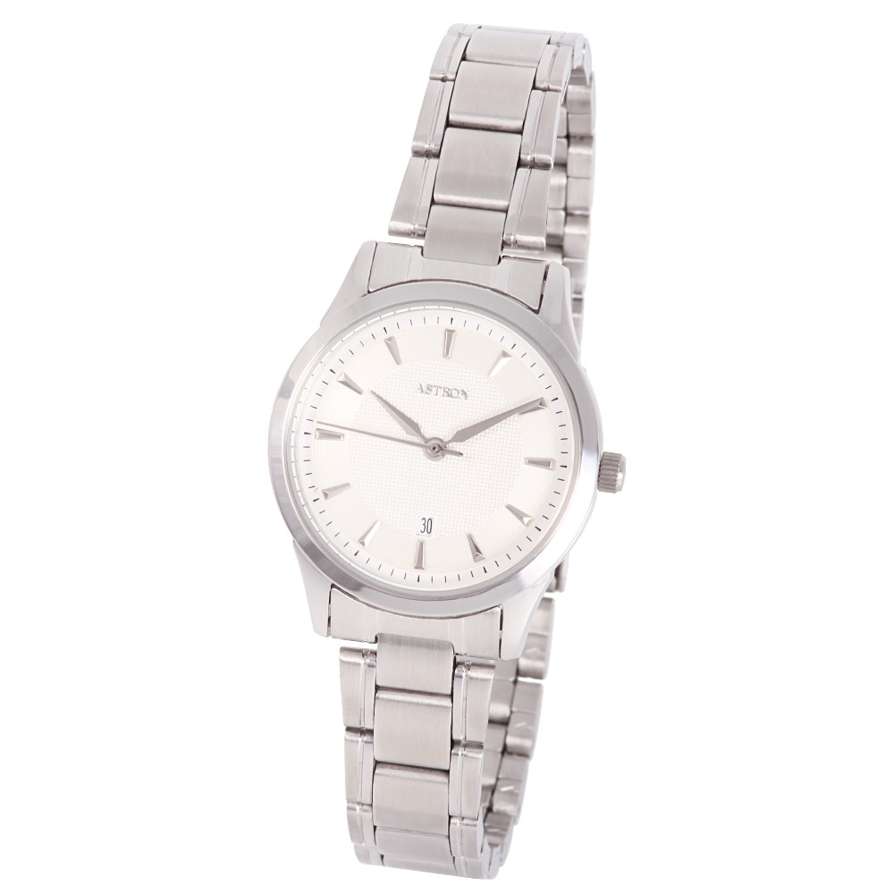 Ceas de dama ASTRON, mecanism quartz, carcasa si bratara argintie, cadran alb, 29 mm