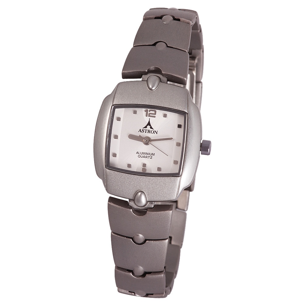 Ceas colier de dama ASTRON, material aluminiu, cadran alb, 30x24 mm