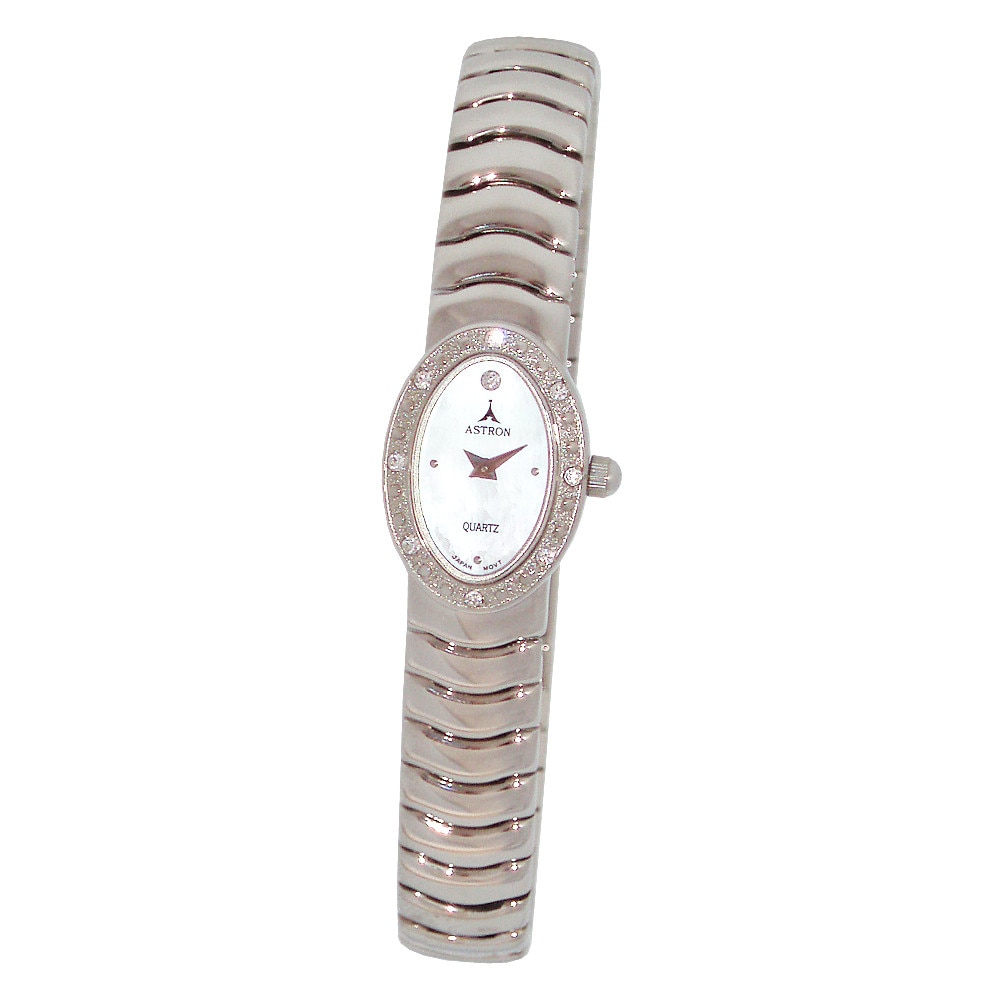 Ceas de dama ASTRON, carcasa argintie, cadran de culoare sidef, 25x14 mm