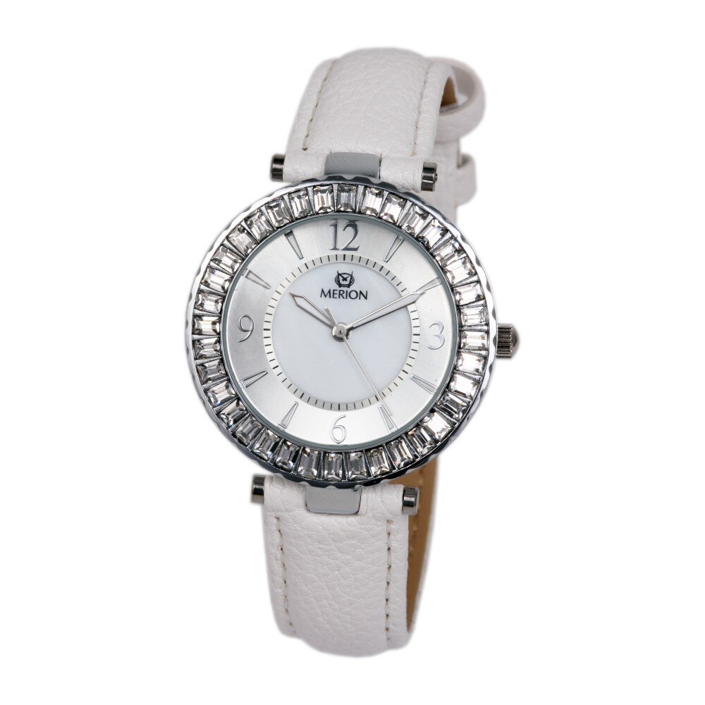 Ceas de dama MERION argintiu, curea piele, 35 mm