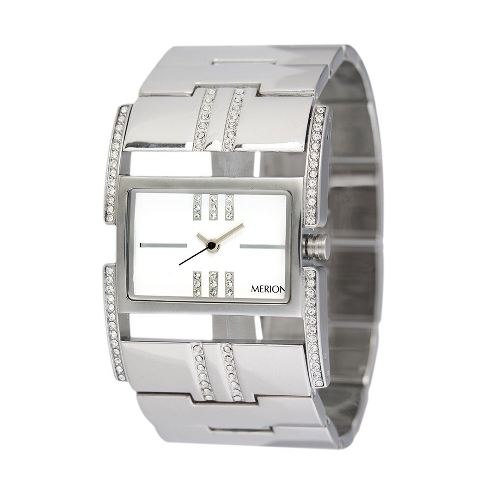 Ceas colier de dama MERION, argintiu, 20x30 mm