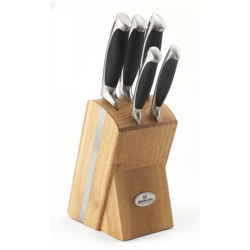 Set 6 cutite Bohmann Premium, suport bambus, Inox Set 6 cutite Bohmann Premium, suport bambus, Inox