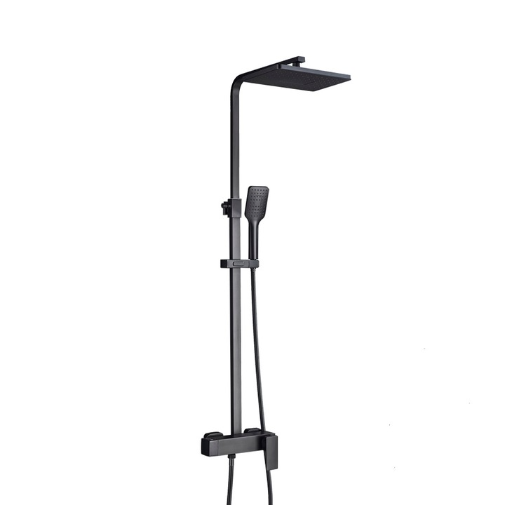 Coloana De dus, Negru, Cu baterie, Fixa, AquaSpa