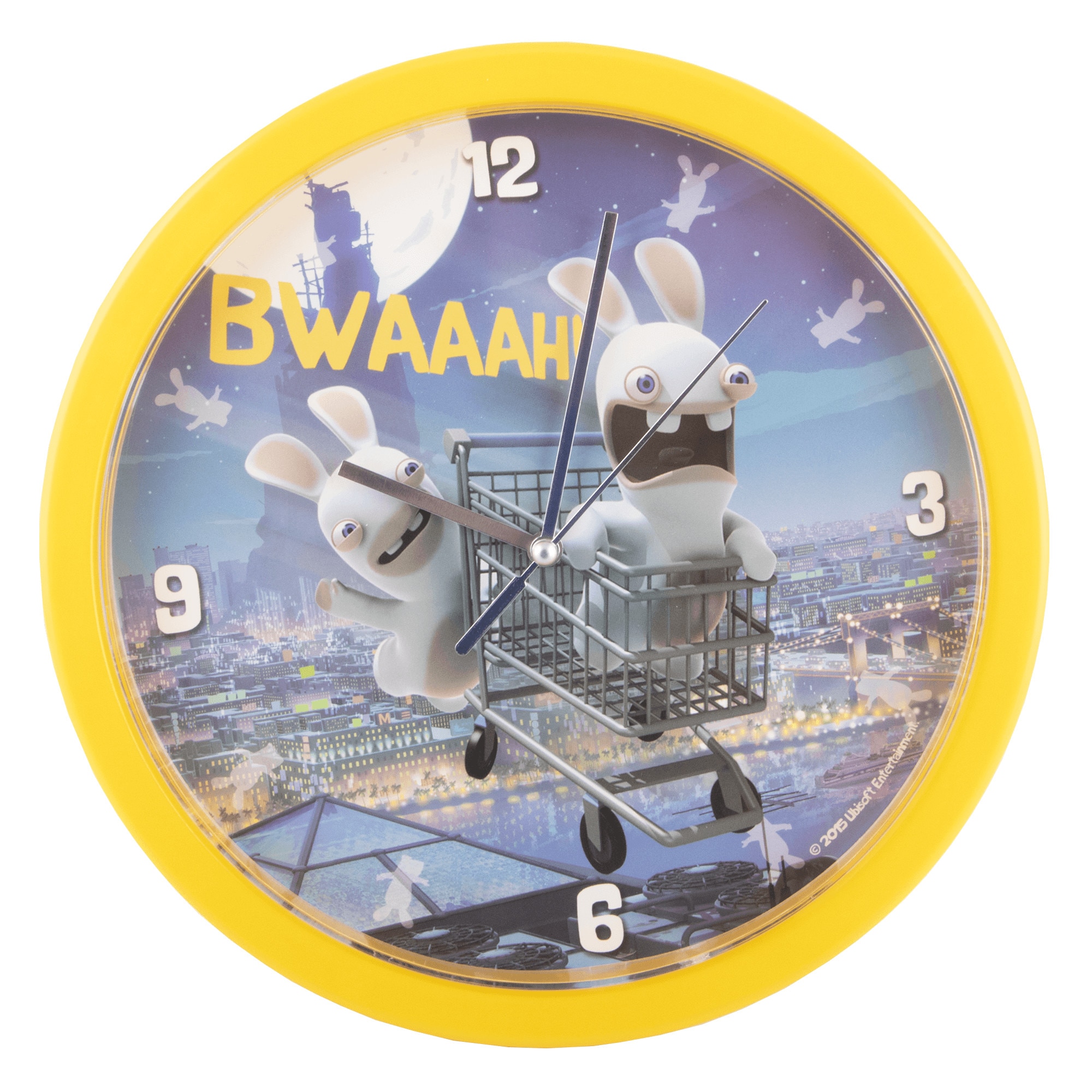 Ceas de perete The Lapins Cretins, 1 baterie AA 1.5V, ⌀25 cm, pentru copii, Multicolor