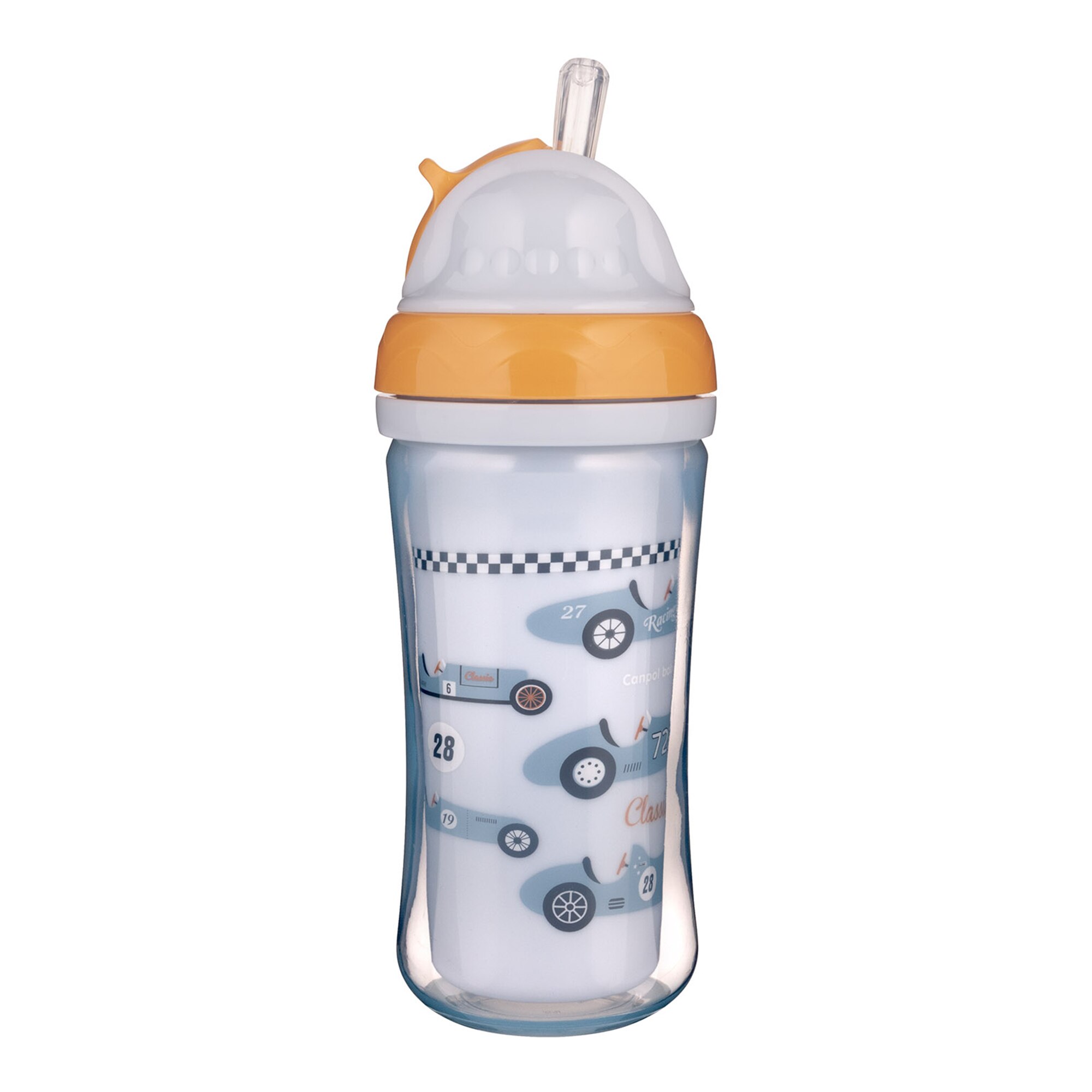 Cana sport cu pai retractabil „Masini“, Canpol babies®, fara BPA, 260 ml, gri