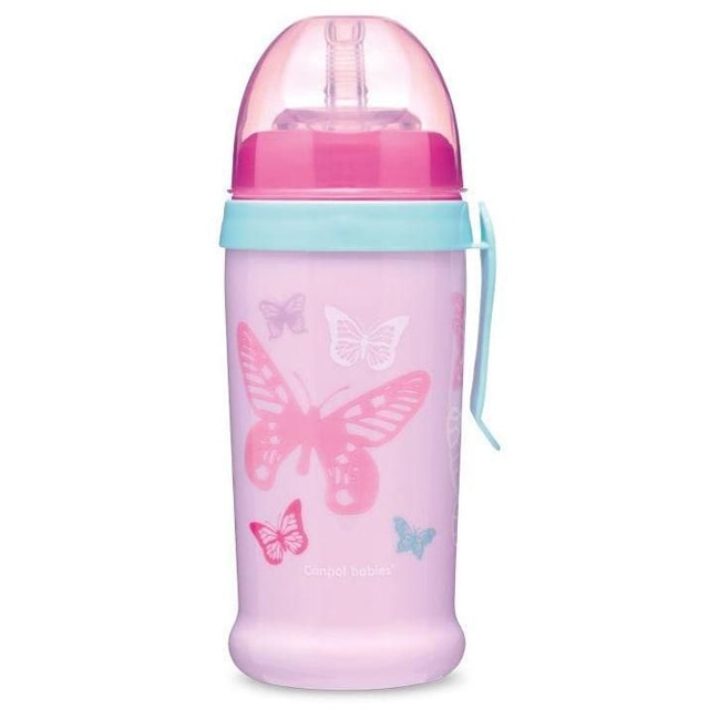 Biberon cu pai 350 ml Canpol Babies Sport Cup 56/515, Roz 12+ luni
