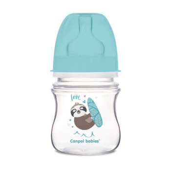 Biberon din polipropilena cu tetina din silicon 120 ml 0+ luni Canpol Babies 35/220A, Albastru Biberon din polipropilena cu tetina din silicon 120 ml 0+ luni Canpol Babies 35/220A, Albastru