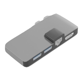 Adaptor Dublu USB Type C la HDMI, 2 x USB 3.0 si LAN Ethernet, Internet, USB C Incarcare Adaptor Dublu USB Type C la HDMI, 2 x USB 3.0 si LAN Ethernet, Internet, USB C Incarcare