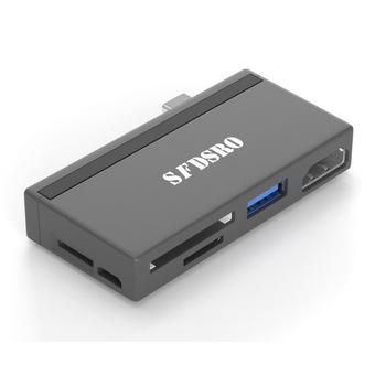 Adaptor USB Type C la HDMI, USB 3.0, SD Card, 2 x MicroSD, 1 Micro USB Adaptor USB Type C la HDMI, USB 3.0, SD Card, 2 x MicroSD, 1 Micro USB