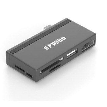 Adaptor USB Type C la HDMI, USB 2.0, Card SD, 2xMicroSD si Micro USB Adaptor USB Type C la HDMI, USB 2.0, Card SD, 2xMicroSD si Micro USB