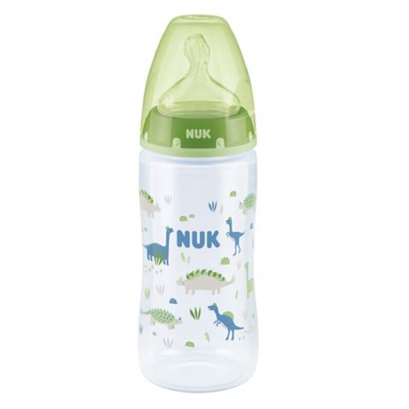 Biberon din polipropilena cu tetina din silicon 300 ml 0-6 luni Nuk First Choice+ 741799, Verde